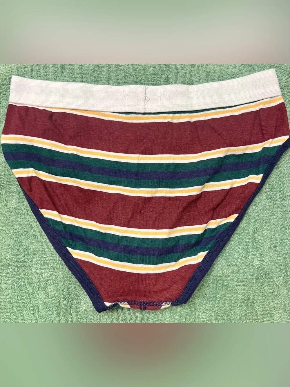 Stafford Men’s Striped Briefs in Burgundy, Green & Navy